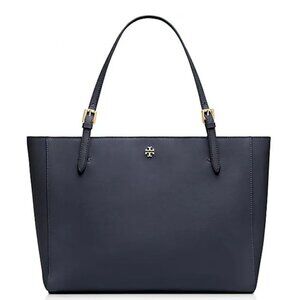 Tory Burch Coated Canvas Tote Bag in Black